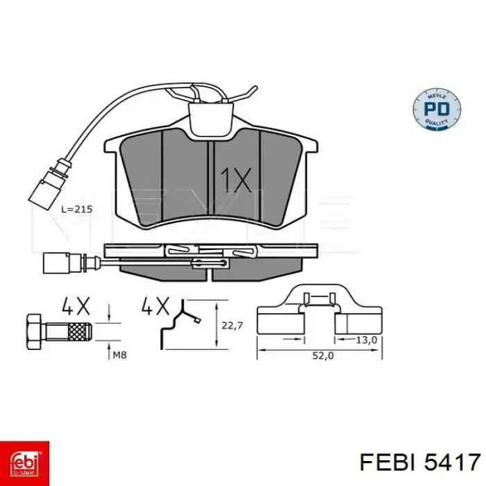 Подшипник ступицы колеса Febi 5417 цена, от 42.04 USD