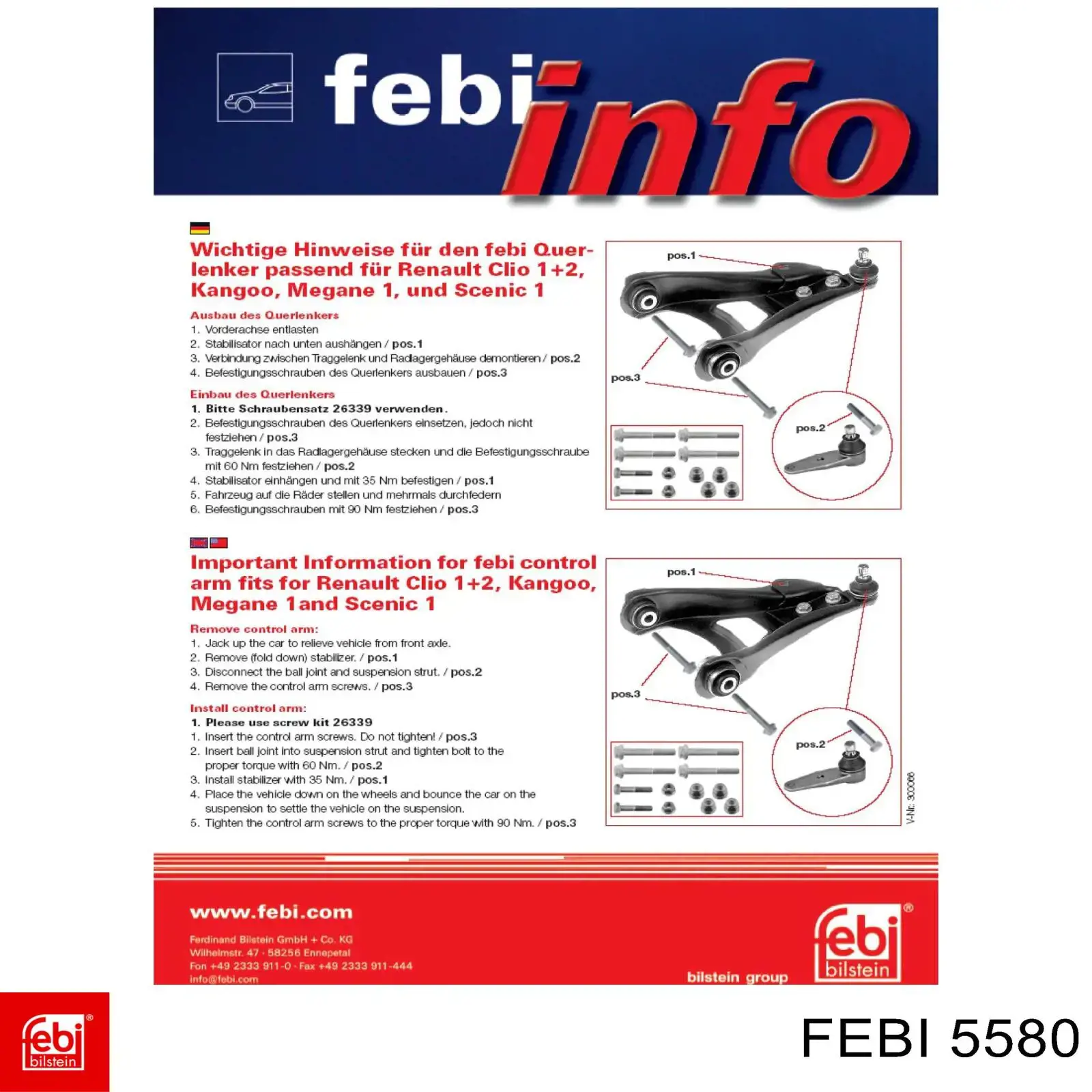 5580 Febi Подшипник ступицы передней