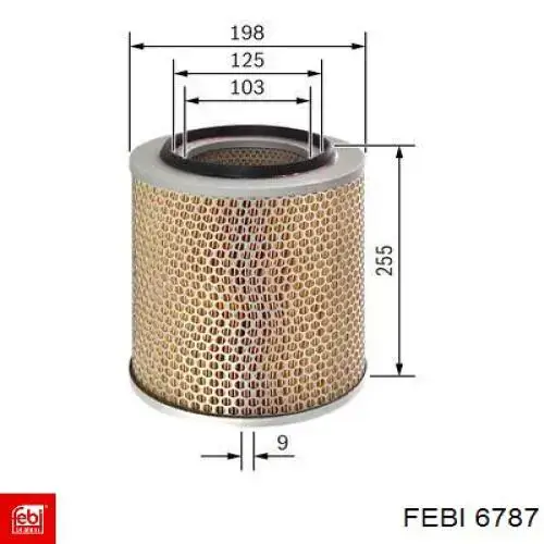 Элемент воздушного фильтра Febi 6787 цена, от 19.67 USD