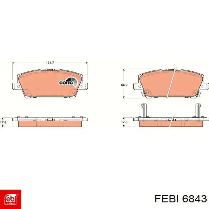 Подушка (опора) двигателя, левая/правая Febi 6843 цена, от 28.18 USD