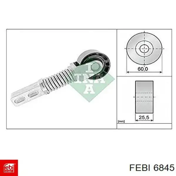 Сайлентблок задней рессоры передний 6845 Febi