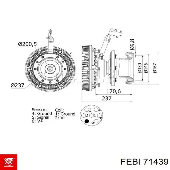 71439 Febi Рычаг передней подвески верхний левый