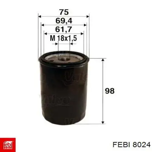 8024 Febi Хомут пыльника ШРУСа, универсальный