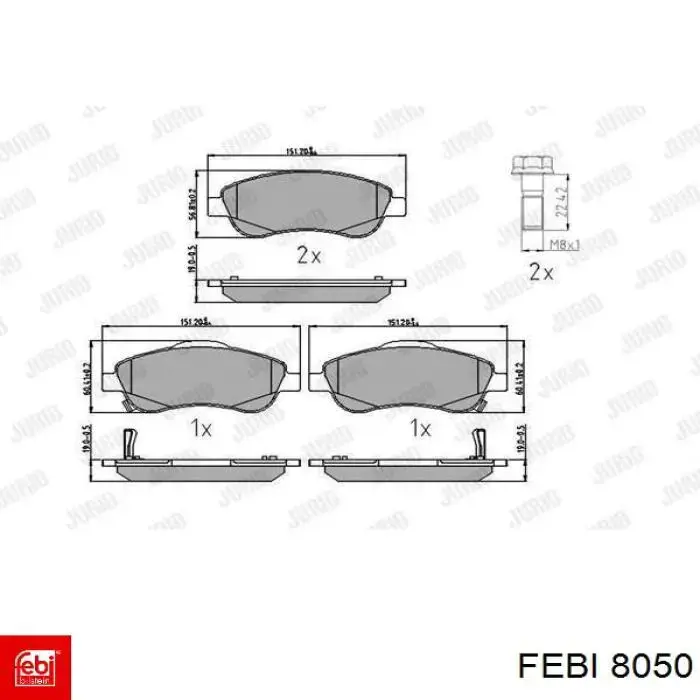 Левая подушка двигателя 8050 Febi