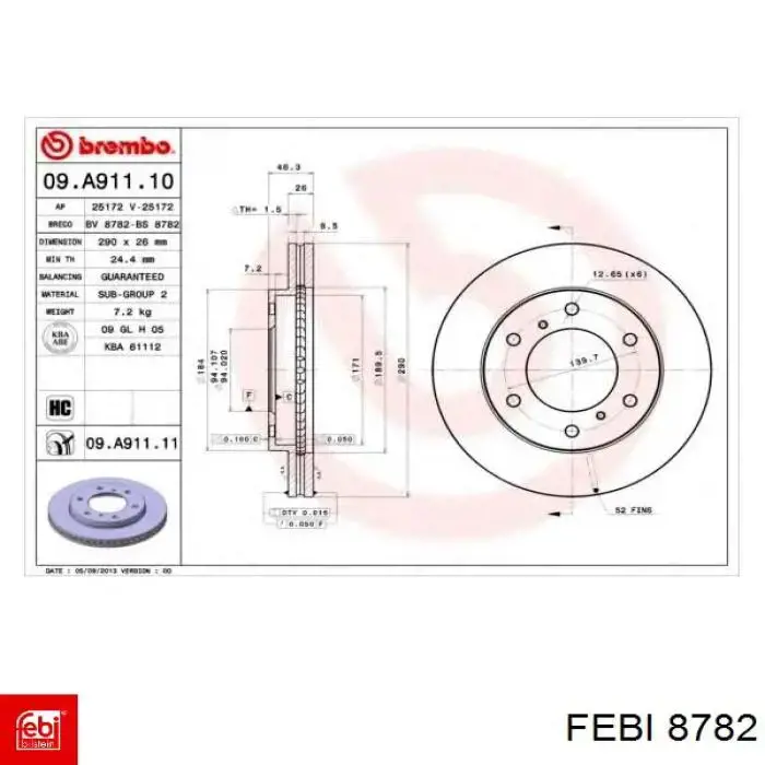 Гидроопора двигателя левая Febi 8782 цена, от 45.47 USD
