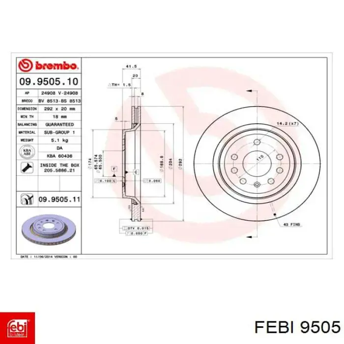 Обшивка капота Febi 9505 цена, от 56.19 USD