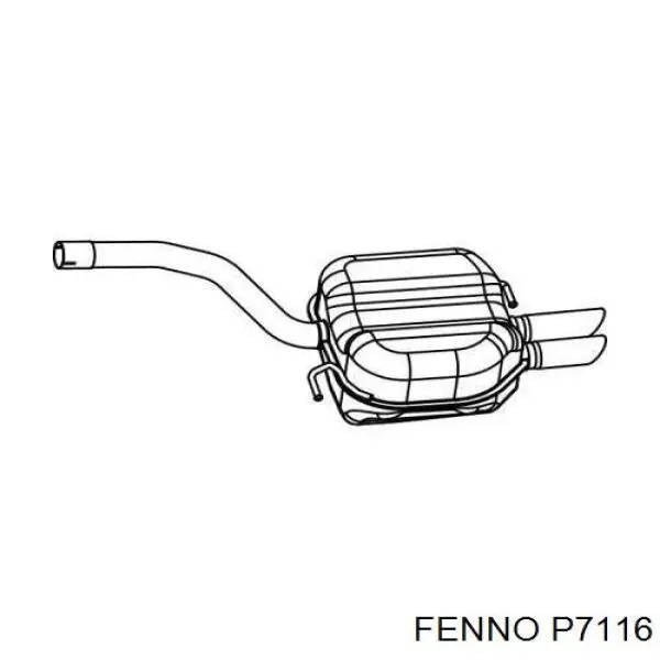 Глушитель, задняя часть P7116 Fenno