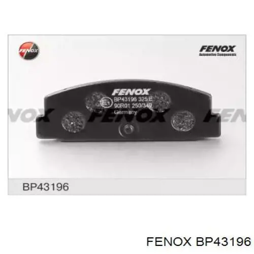 BP43196 Fenox колодки тормозные задние дисковые