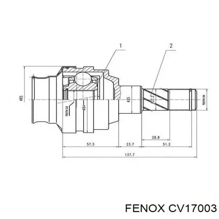 Купить G7X001PC Pascal ШРУС внутренний