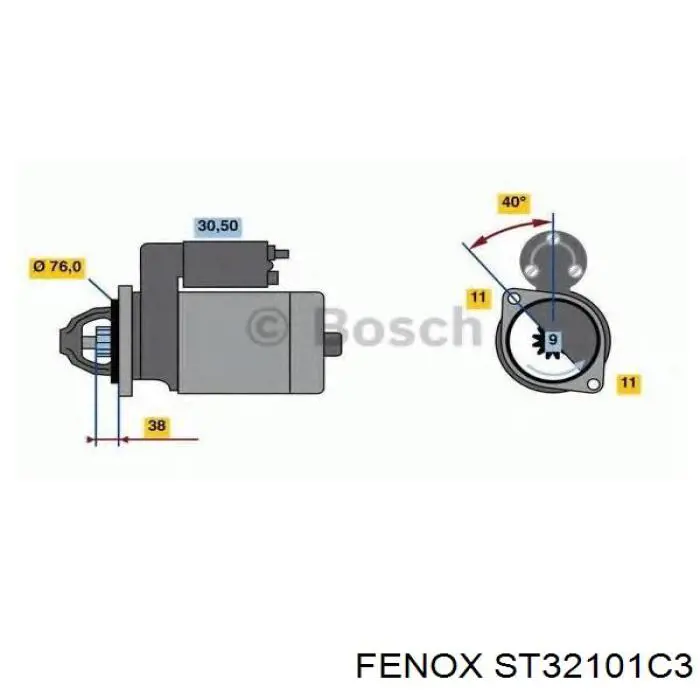 Стартер Fenox ST32101C3 цена, от 70.46 USD