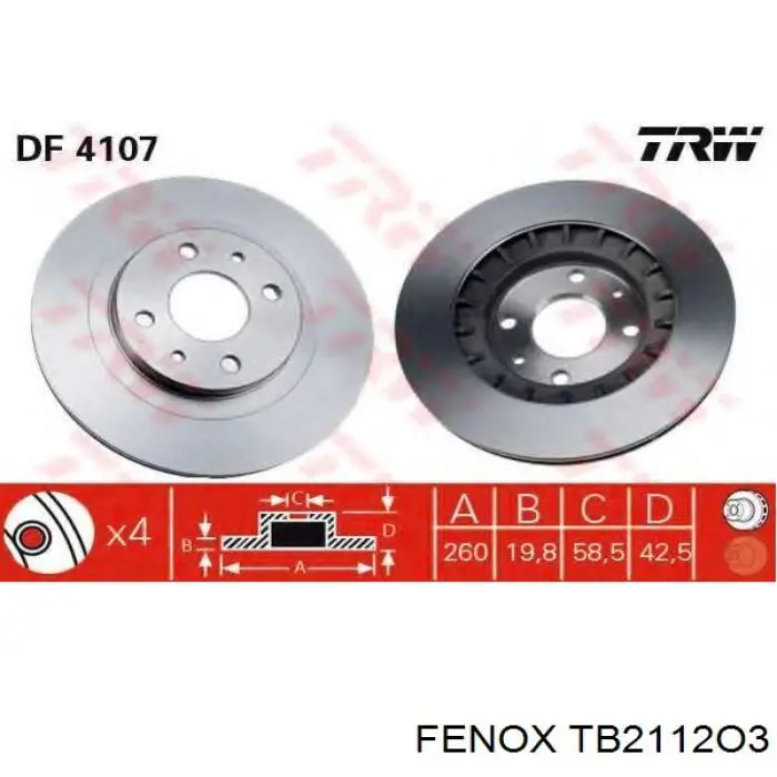 Передние тормозные диски 800411 Cifam