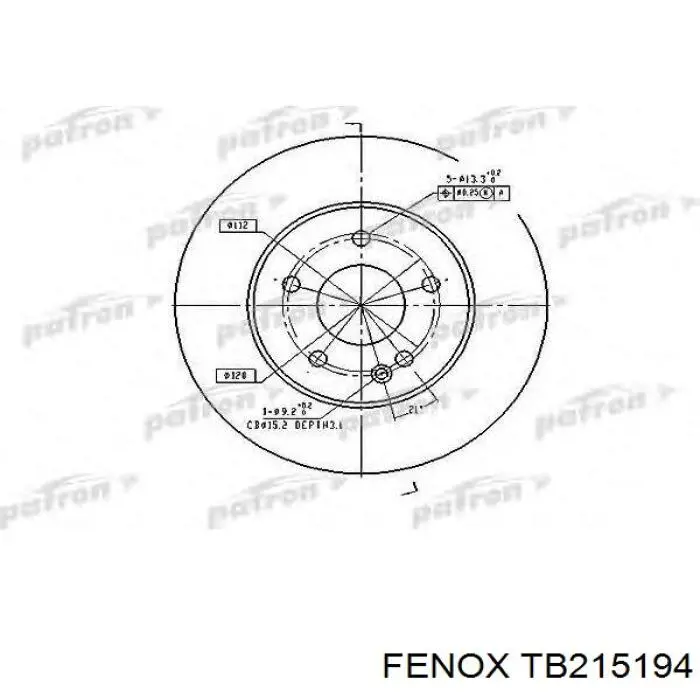 Передние тормозные диски TB215194 Fenox