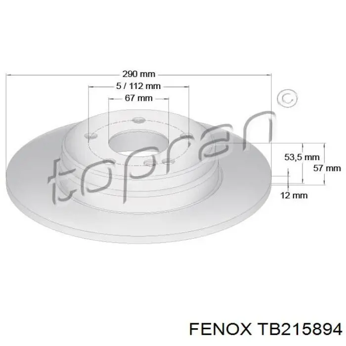 Тормозные диски TB215894 Fenox