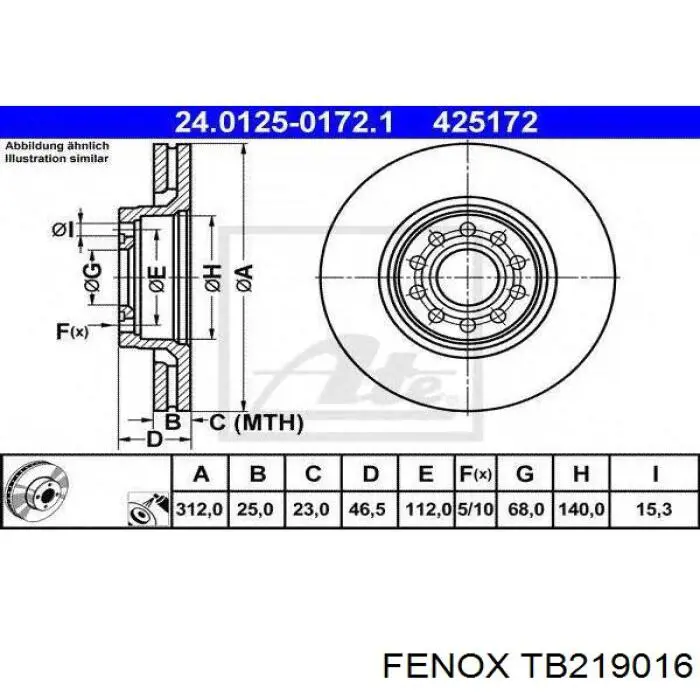 Передний тормозной диск ABE C3W034ABEP