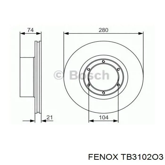 Диск тормозной передний Fenox TB3102O3