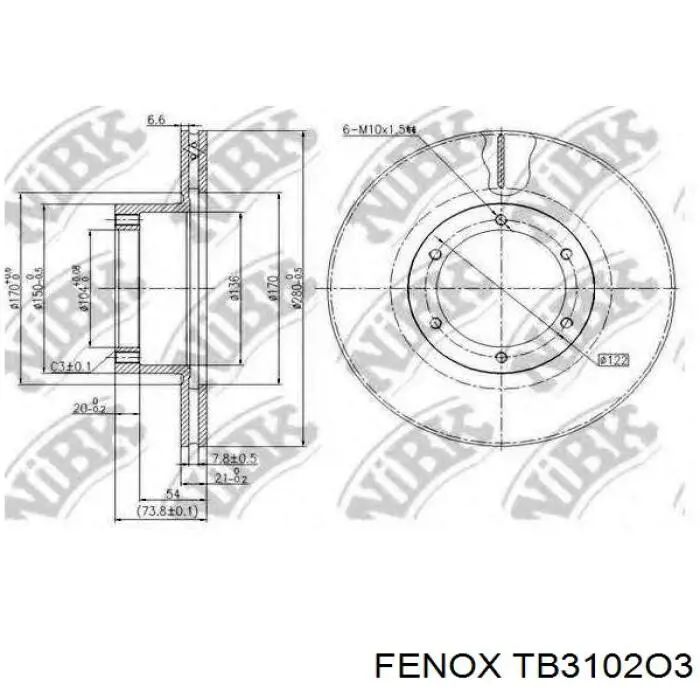 Тормоз дисковый передний Fenox TB3102O3 цена, от 27.00 USD