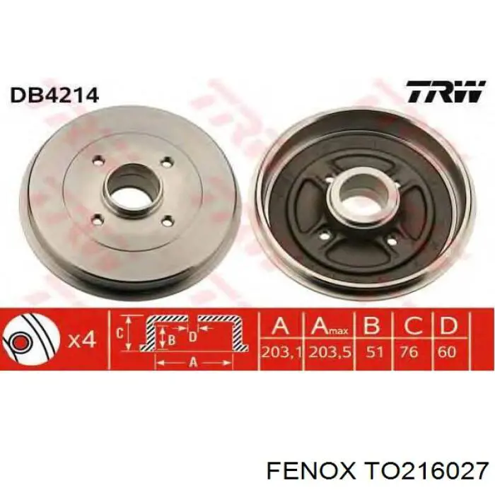 Тормозной барабан 7701204836 Renault (RVI)