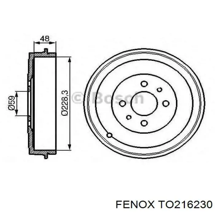 TO216230 Fenox барабан тормозной задний