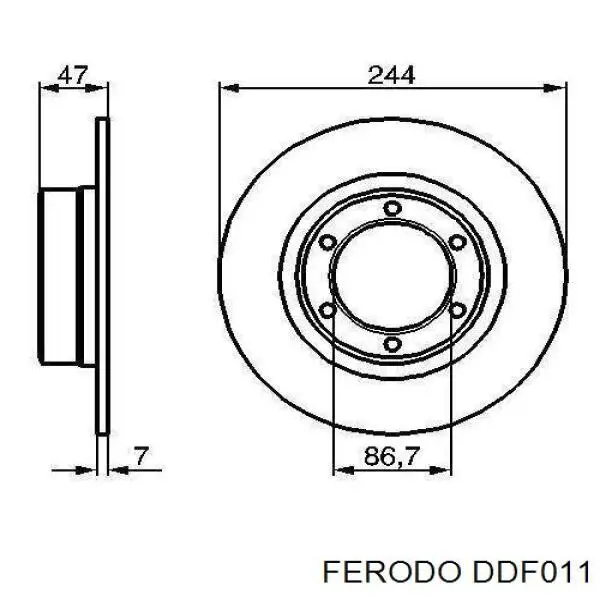 Freno de disco delantero DDF011 Ferodo
