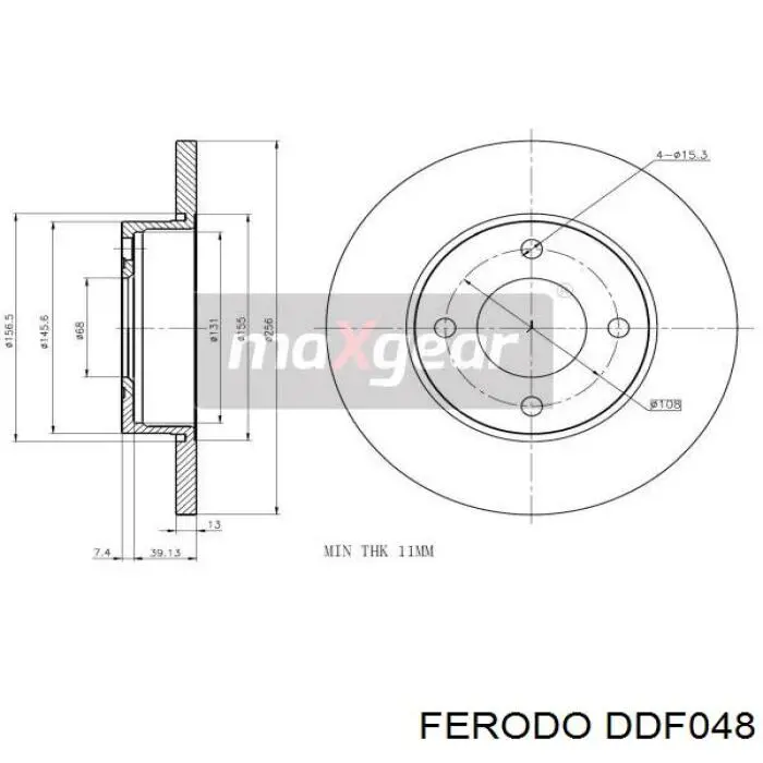 Тормоз дисковый передний Ferodo DDF048 цена, от 32.13 USD