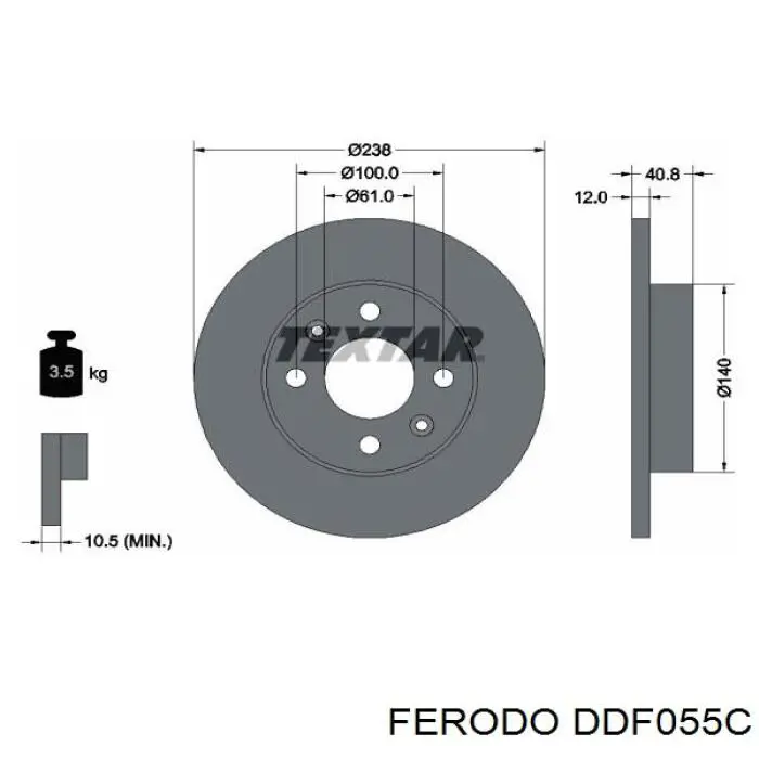 Тормоз дисковый передний Ferodo DDF055C цена, от 22.57 USD