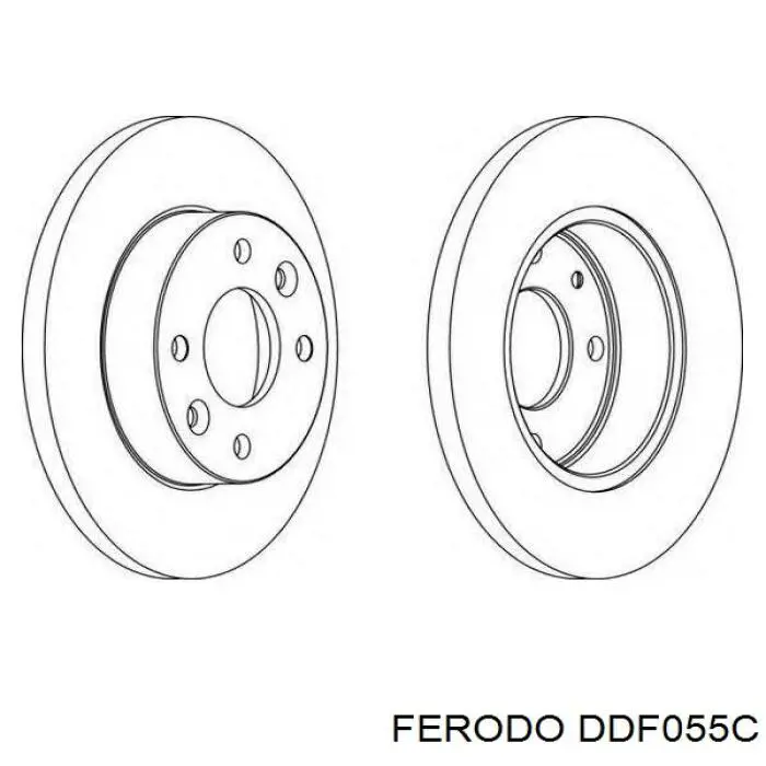Freno de disco delantero DDF055C Ferodo