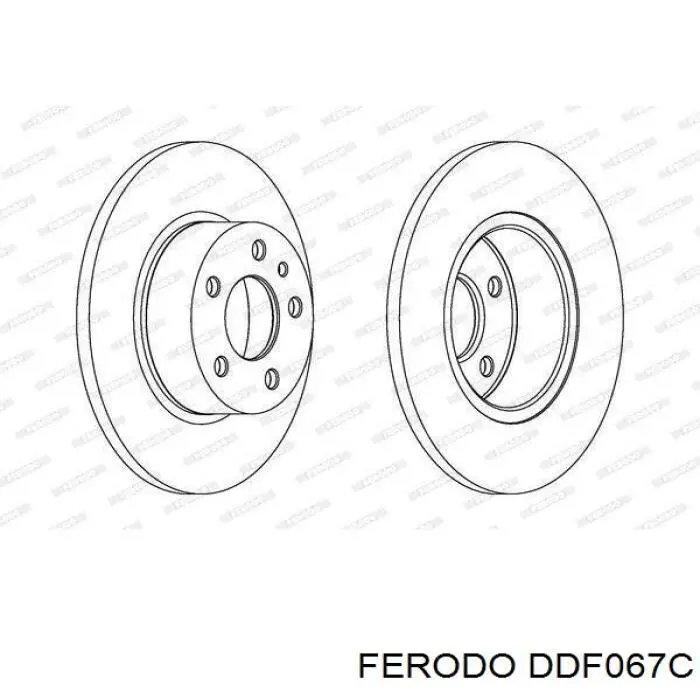 Disco de freno trasero DDF067C Ferodo