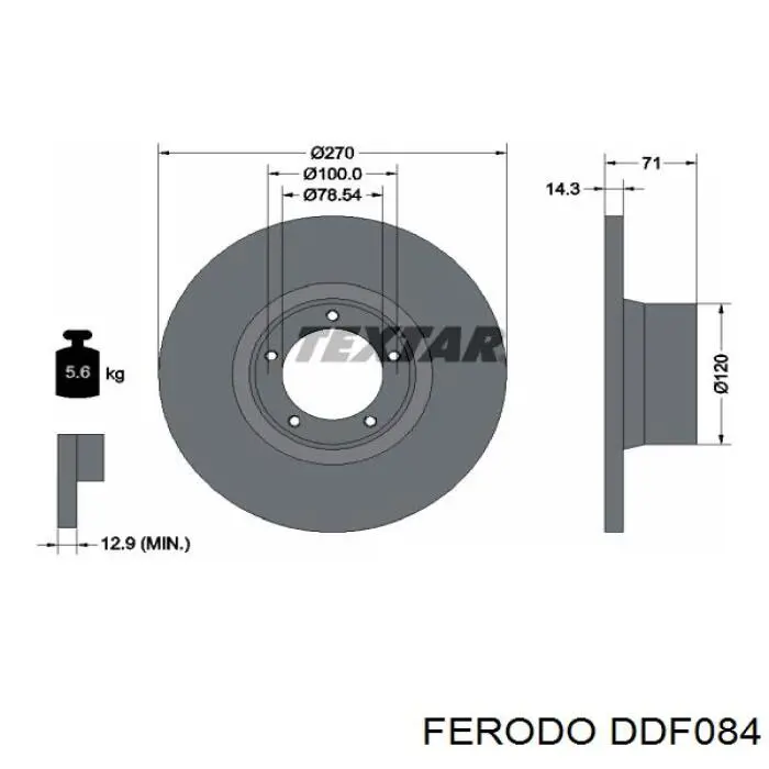 Передние тормозные диски DDF084 Ferodo
