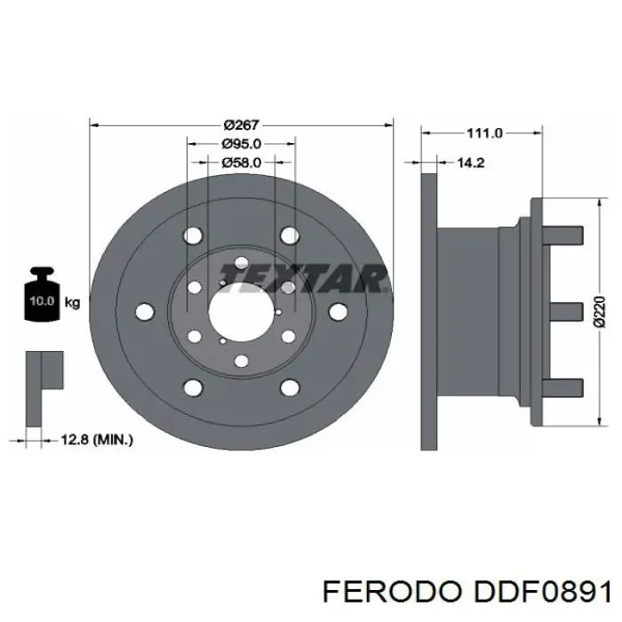 DDF0891 Ferodo диск тормозной передний