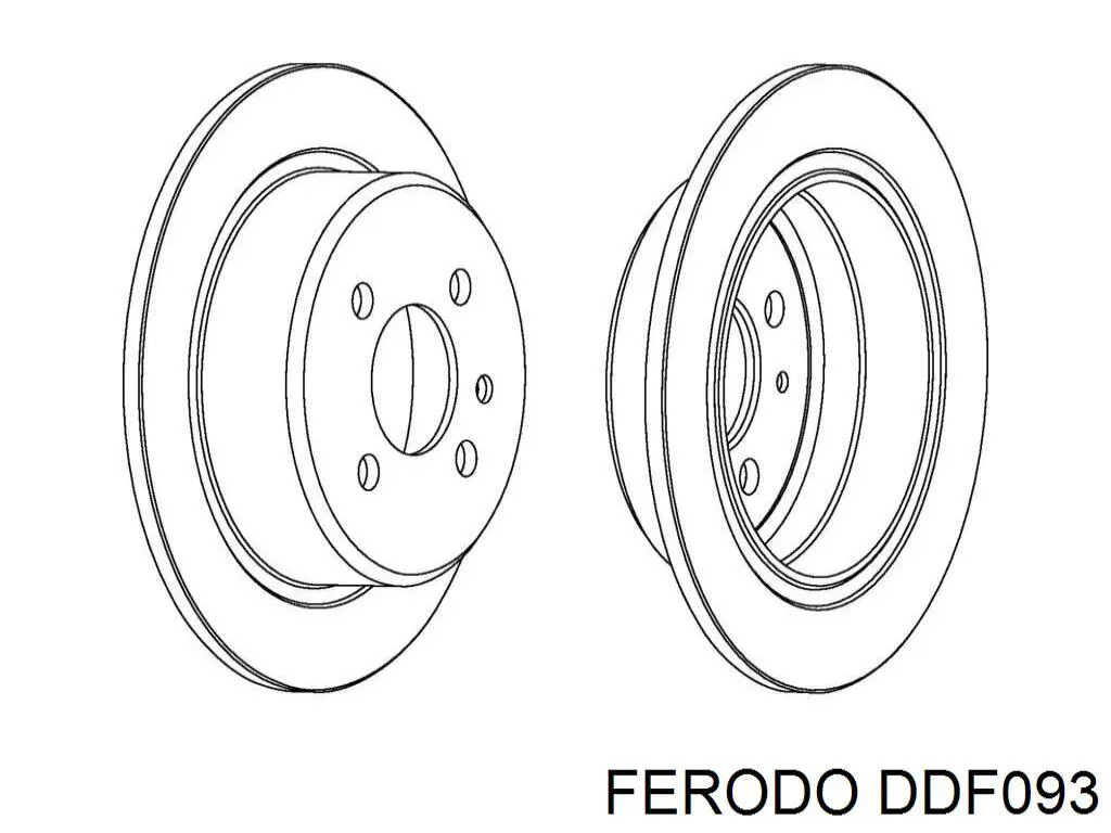 Disco de freno trasero DDF093 Ferodo