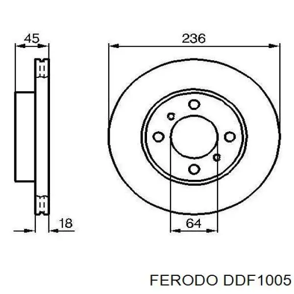 Передние тормозные диски DDF1005 Ferodo