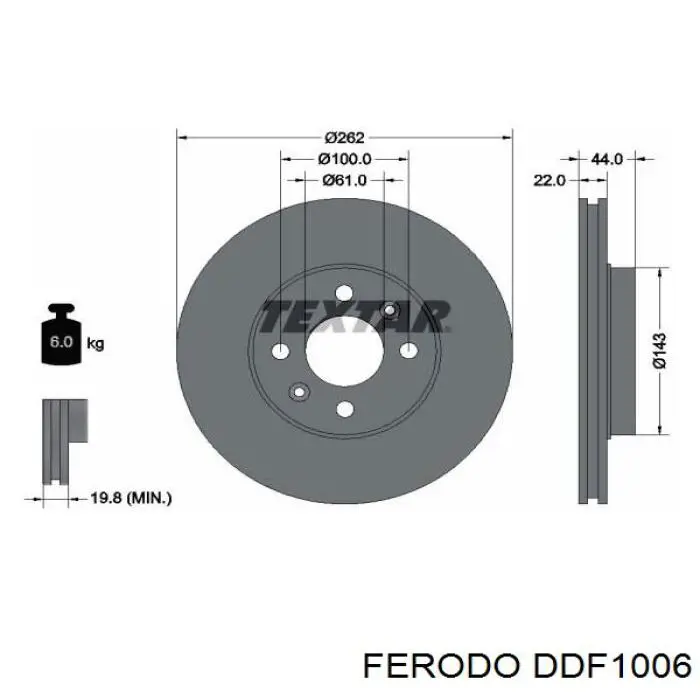 Купить DDF1006 Ferodo Ротор тормозной