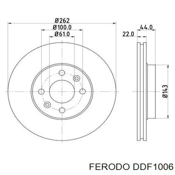 DDF1006 Ferodo Диск тормозной передний