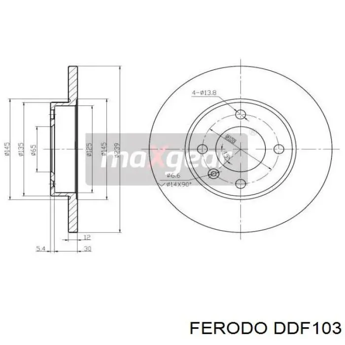 Купить DDF103 Ferodo Ротор тормозной
