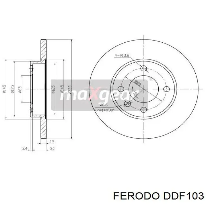 Тормоз дисковый передний Ferodo DDF103 цена, от 21.56 USD