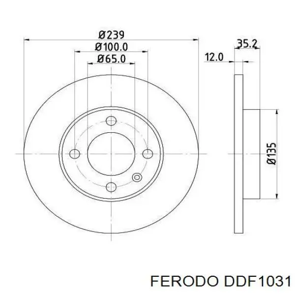 DDF1031 Ferodo диск тормозной передний