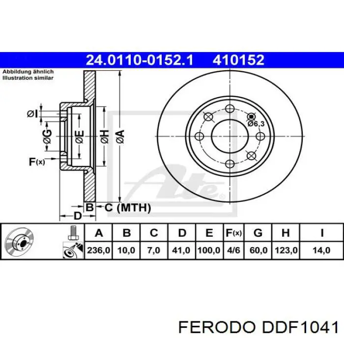 Купить DDF1041 Ferodo Ротор тормозной