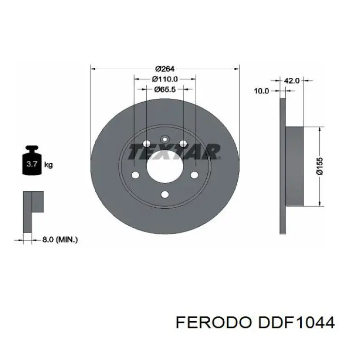 Купить DDF1044 Ferodo Диск тормозной задний