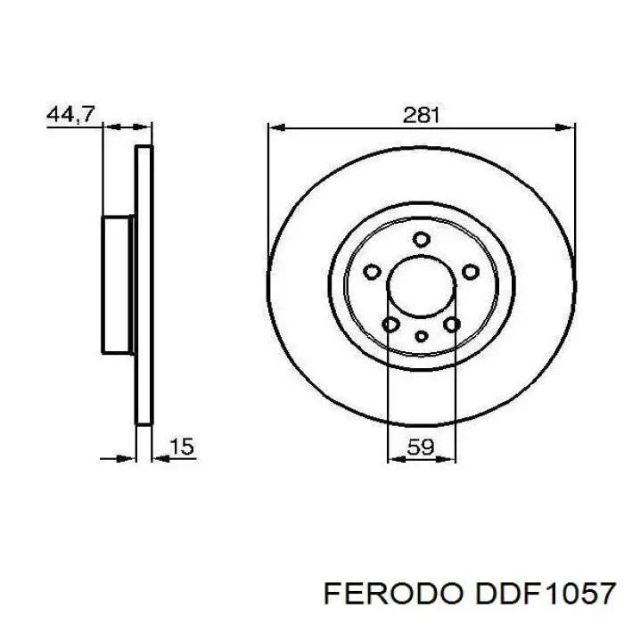 Передние тормозные диски DDF1057 Ferodo