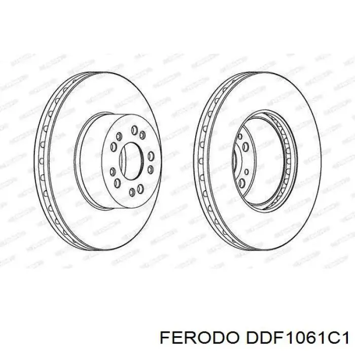 Передние тормозные диски DDF1061C1 Ferodo