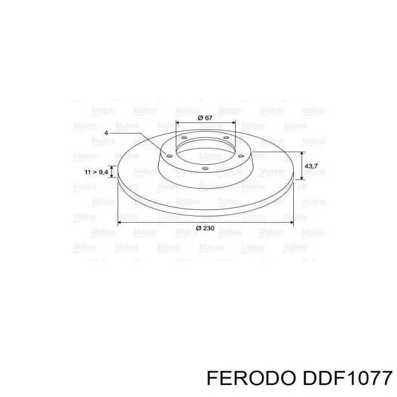 Передние тормозные диски DDF1077 Ferodo