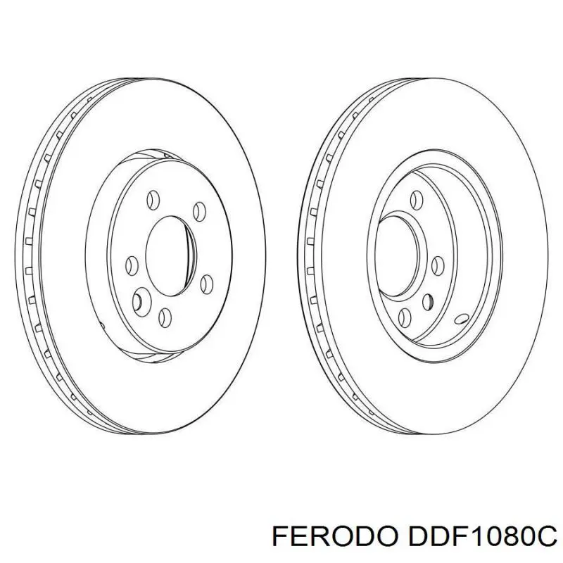 Freno de disco delantero DDF1080C Ferodo