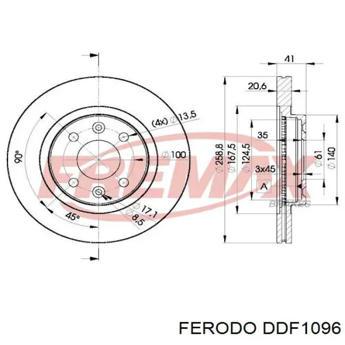 Тормоз дисковый передний Ferodo DDF1096 цена, от 26.36 USD