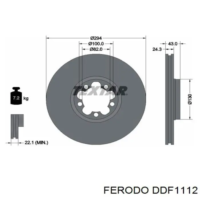 Тормоз дисковый передний Ferodo DDF1112 цена, от 39.04 USD