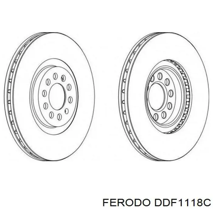 Передние тормозные диски DDF1118C Ferodo