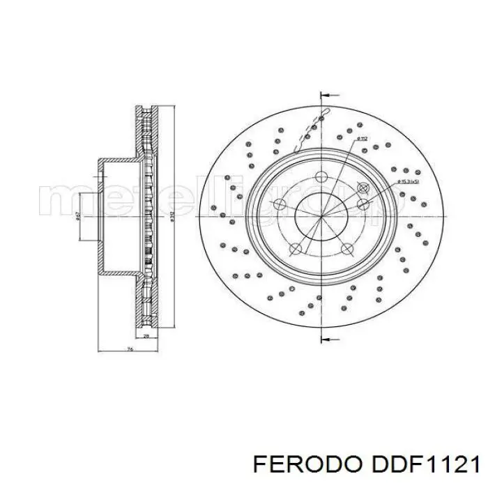 Freno de disco delantero DDF1121 Ferodo