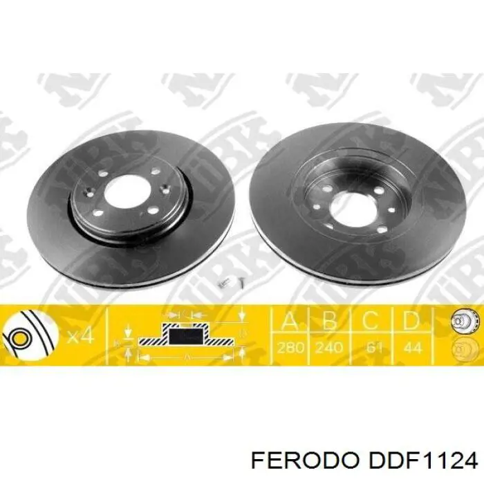 Передний тормозной диск Ferodo DDF1124