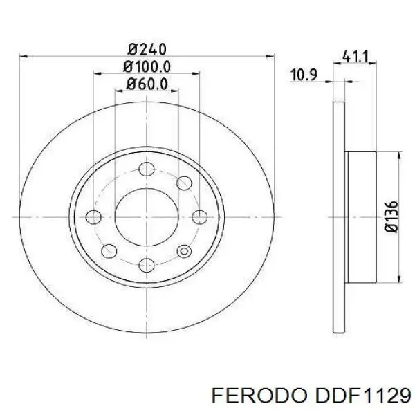 DDF1129 Ferodo диск тормозной передний