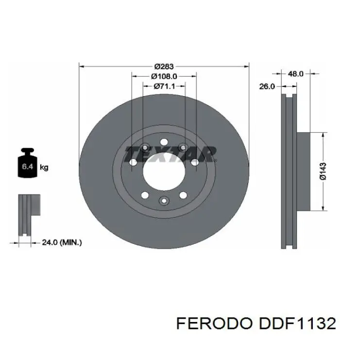 DDF1132 Ferodo Диск тормозной передний