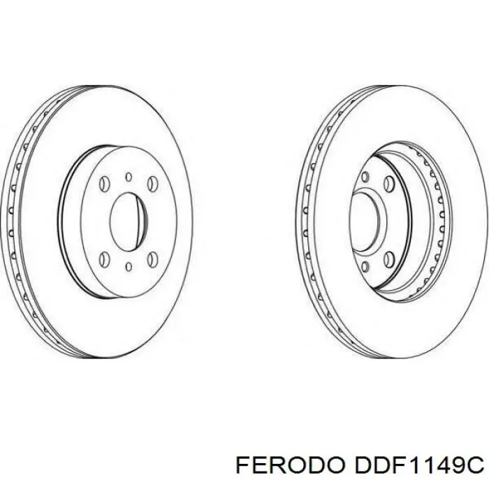 Передние тормозные диски DDF1149C Ferodo